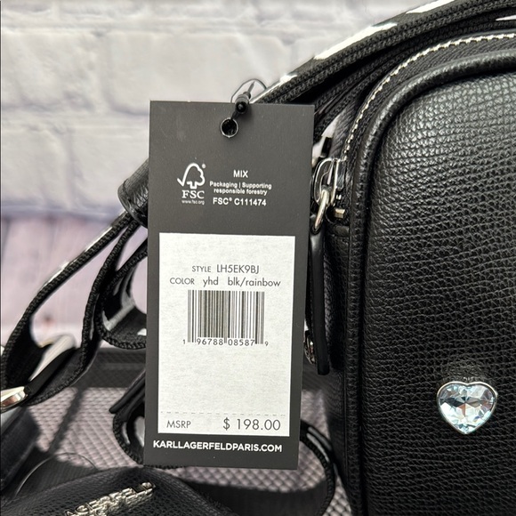 Karl Lagerfeld Black Crossbody Bag with Colorful Accents - Picture 3 of 13